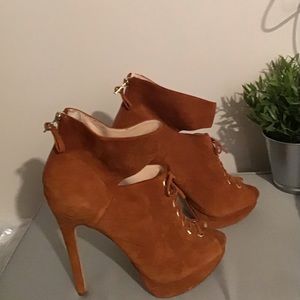 COPY - Rust color heeled peep toes